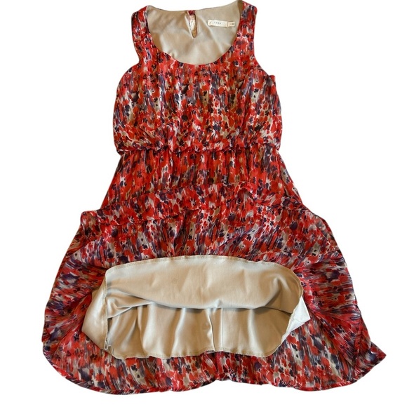Lush Tank Dress Orange, Red, Purple White Abstract Pattern Fully Lined Sz Small. - Picture 5 of 11
